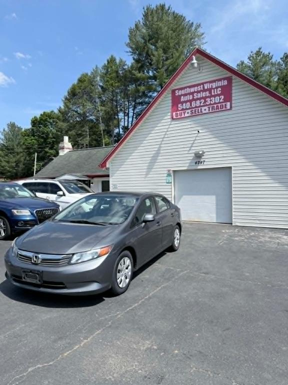 Gray 2012 Honda Civic LX Sedan Front-Wheel Drive 5-Speed Automatic