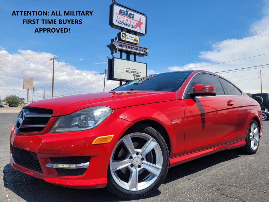 Red 2015 Mercedes-Benz C-Class Coupe Rear-Wheel Drive Automatic