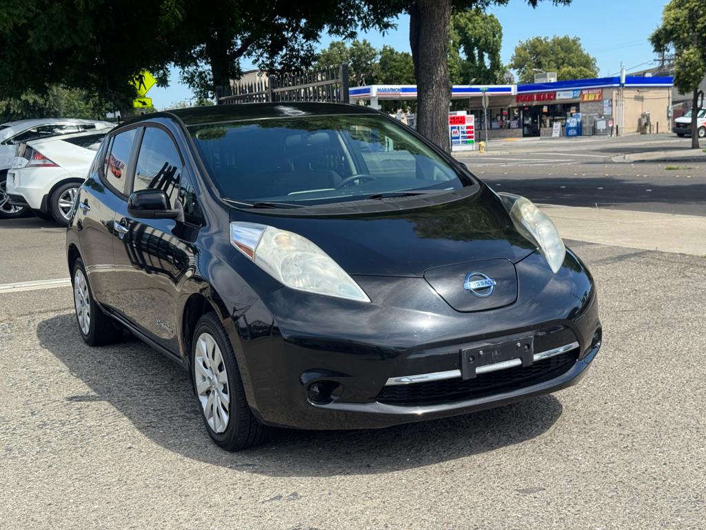 Black 2015 Nissan LEAF S Hatchback Front-Wheel Drive Continuously Variable Transmission