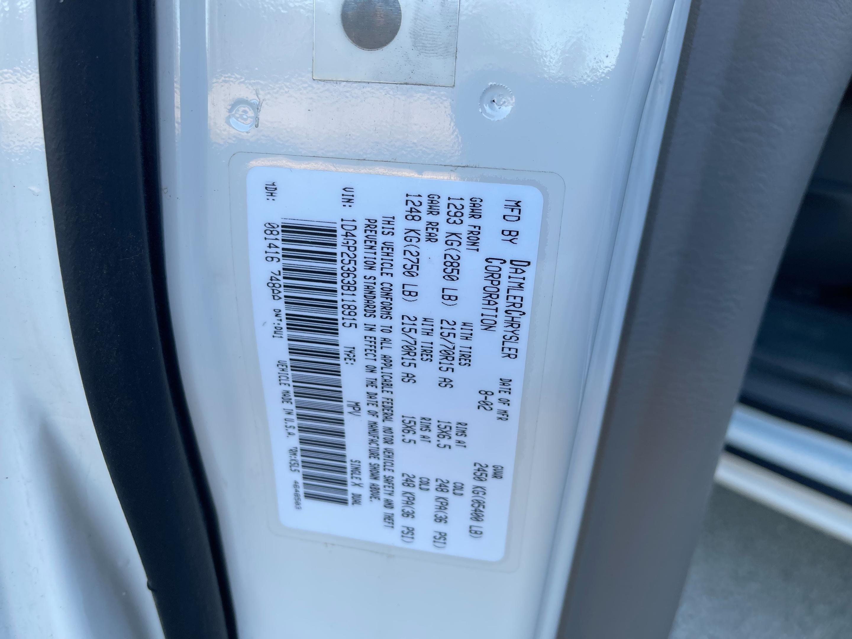 2003 DODGE CARAVAN/GRAND CARAVAN - Image 20