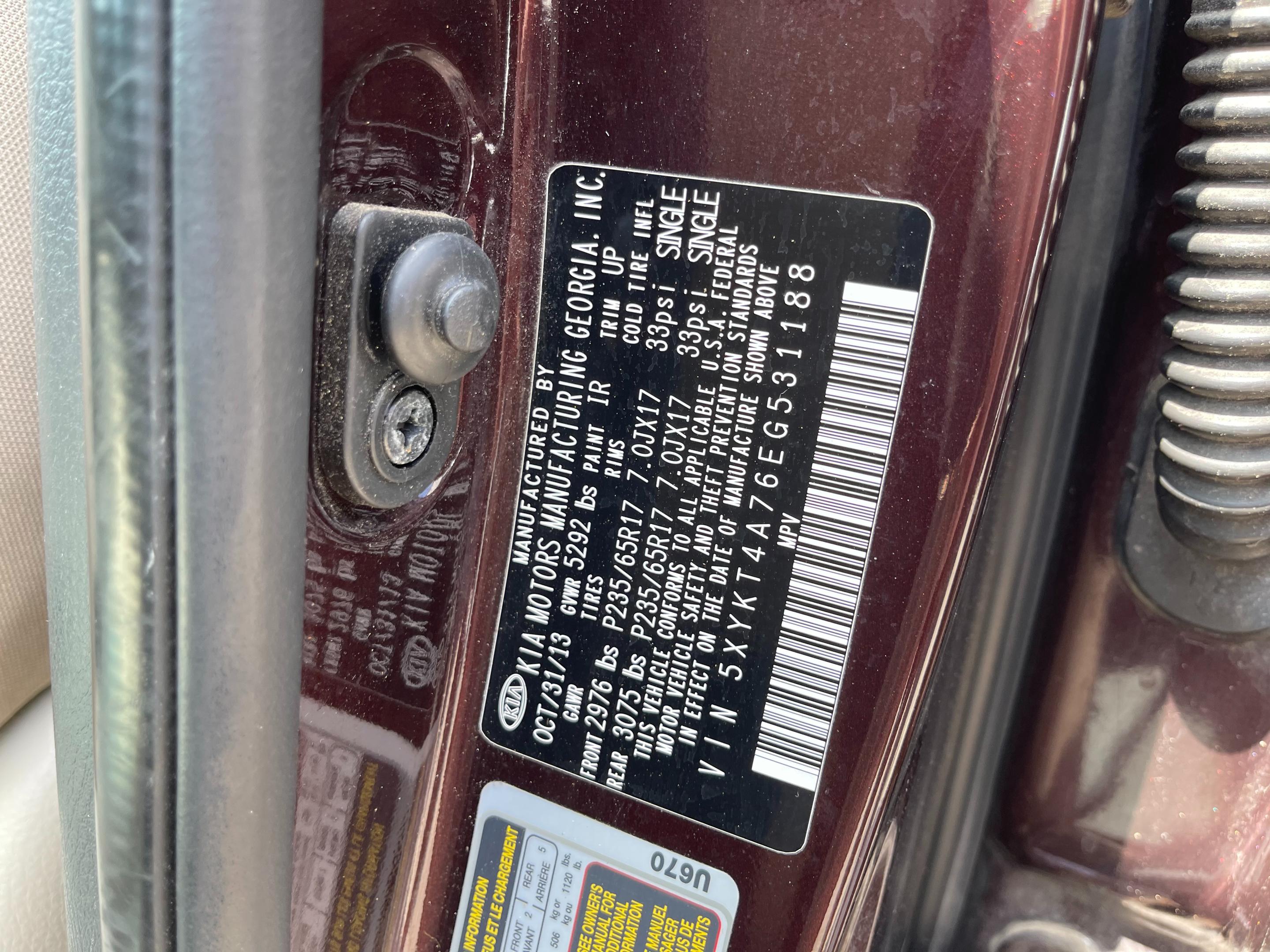 2014 KIA SORENTO - Image 1