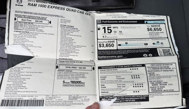 2013 Ram 1500 EXPRESS Quad Cab 4WD