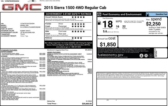 2015 GMC Sierra 1500 Base Short Box 4WD