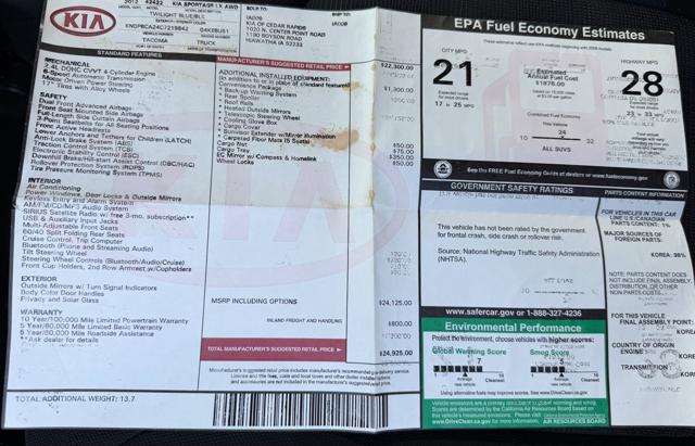 2012 Kia Sportage LX AWD