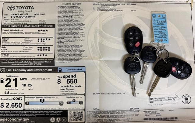 2012 Toyota Sienna Limited FWD 7-Passsenger V6