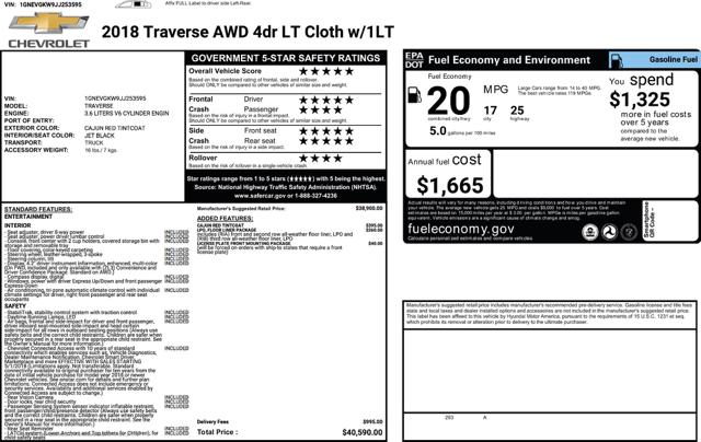 2018 Chevrolet Traverse LT Cloth AWD