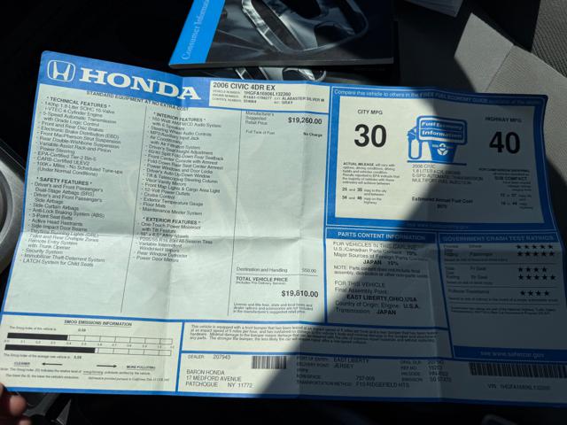 2006 Honda Civic EX Sedan AT