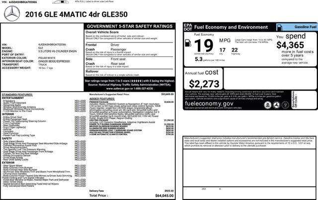 2016 Mercedes-Benz GLE-Class GLE350 4MATIC