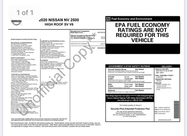 2020 Nissan NV Cargo