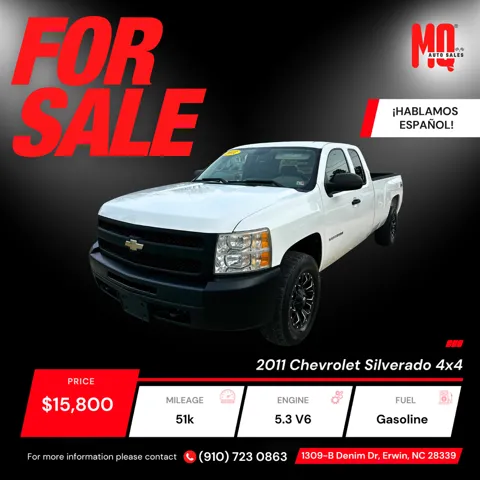 2011 Chevrolet Silverado 1500 Work Truck 4X4 Extended Cab LWB's photo