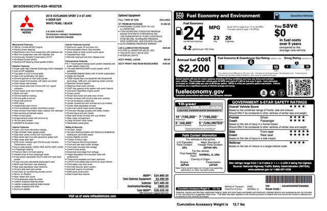 2015 Mitsubishi Outlander Sport 2.4 GT