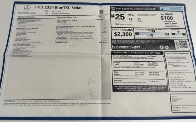 2013 Mercedes-Benz E-Class E350 BlueTEC Sedan