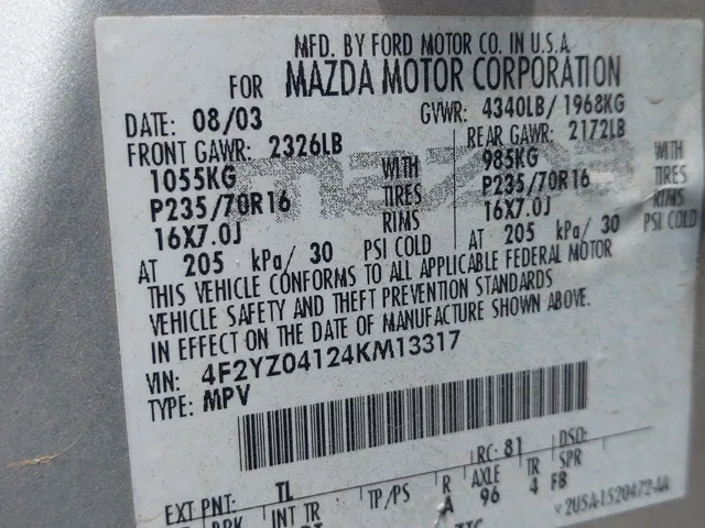 2004 Mazda Tribute LX - Photo 21