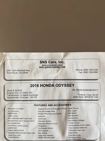 2016 Honda Odyssey EX-L - Photo 35